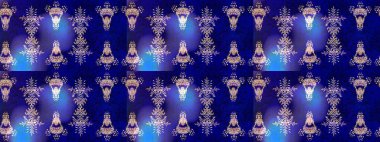 Yuvarlak raster kar tanesi. Soyut kış mavisi, menekşe ve siyah süs. Raster illüstrasyonu. Güzel kar tanesi. Renkli arka planda izole tatlı kar taneleri.