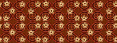 Renkli Bahar Teması eskiz kalıbı. Kahverengi renkli çiçekler. Düz Çiçek Elementleri Tasarımı. Sevimli çiçek raster deseni.