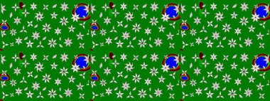 Çiçekli eskiz deseni. Yeşil renkli çiçekler. El çizimi. Suluboya çizimi.