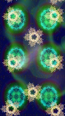 Kar taneleri tasarımı. Son moda kar taneleri ve elementler onun kartlarını gösteriyor. Retro tarzı doku, soyut kış elementleri. Muhteşem tasarım posteri, kapak, yeşil, mavi ve gri renkli kart tasarımı.