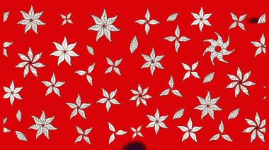 Kırmızı renkte çiçekler. Robot resim. Şirin çiçek elementleri. Raster illüstrasyonu.