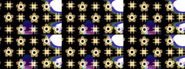 Güzel soyut kar tanesi raster tasarımı. Yeni yıl kar tanesi. Düz kar karalama ikonları, kar taneleri silueti siyah, beyaz ve sarı renklerde Noel afişi, kartlar.