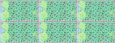 Mavi ve yeşil soyut arka planda gece kelebekleri. Kumaş, tekstil, baskı ve davetiye. Kusursuz. Raster illüstrasyonu.