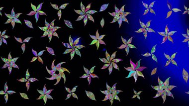 Yumuşak, bahar çiçekli arka plan. Siyah renkli çiçekler. Raster çiçek desenli ve çiçekli..