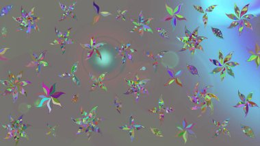 Nazik, sevimli çiçek arkaplanı. Çiçekli karalama şeklinde Raster çiçek deseni. Gri renkli çiçekler.