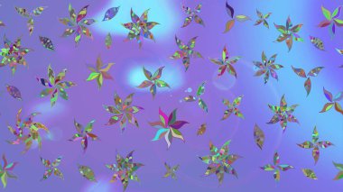 Mor renkli çiçekler. Küçük çiçekteki sevimli çiçek deseni. Raster illüstrasyonu.