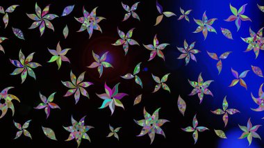 Güzel kumaş deseni. Raster illüstrasyonundaki çiçek desenli çizim. Siyah renklerde. Raster illüstrasyonu.