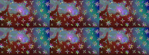 Çizim çiçek deseni duvar kâğıdı olarak kullanılabilir. Raster illüstrasyonu. Kahverengi renkte çiçekler.