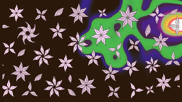 Çiçekli çiçek deseni, suluboya. Süslü kumaş deseni. Raster deseni.