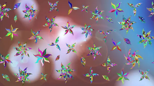 Düz Çiçek Elementleri Tasarımı. Renkli Bahar Teması eskiz kalıbı. Güzel kumaş deseni. Raster illüstrasyonunda çiçek deseni çizimi.