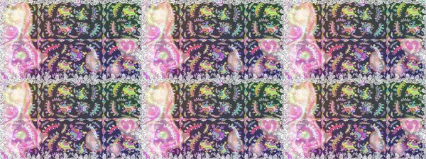 Yumuşak fayans. Klasik çiçek desenli. Yumuşak pamuk tasarımı. Raster 'ın taze dokusu. Paketleme, tekstil, duvar kağıdı için kusursuz çiçek arkaplanı.