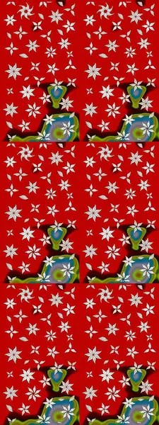 Kırmızı renklerde çiçek desenli çizimler, el yapımı papatyalar, papatyalar. Tekrar eden çiçek arkaplanı, zarif kırmızı çiçek duvar kağıdı.