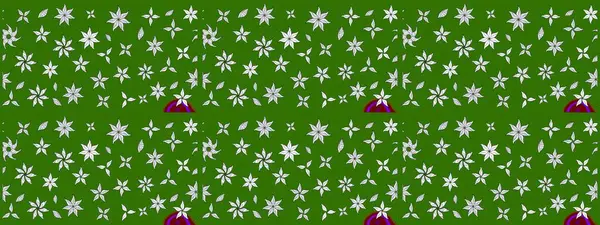 Çiçekli karalama şeklinde Raster çiçek deseni. Yumuşak, bahar çiçekli arka plan. Yeşil renkte çiçekler.