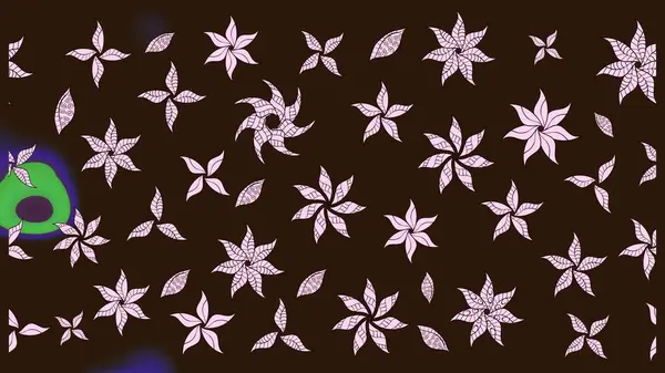 Renkli Yaz Temalı eskiz kalıbı. Düz Çiçek Elementleri Tasarımı. Raster Illustrasyon 'daki Çiçek Deseni' nin son moda çizimi. Kahverengi renkte çiçekler.