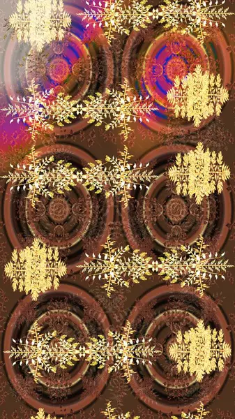 Raster kahverengi, sarı ve bej kar tanelerinden izole edilmiş. Kar taneleri koleksiyonu. Raster illüstrasyonu. Güzel kış süsleri..