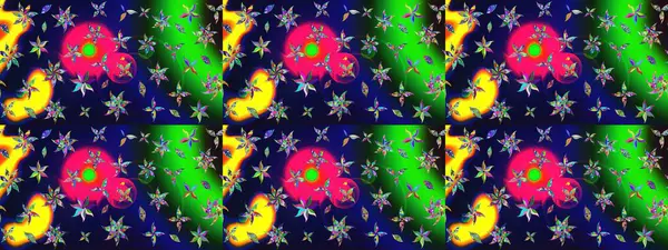 Raster illüstrasyonundaki çiçek desenli çizim. Suluboya tarzında mavi renkte çiçekler.