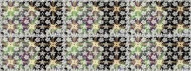 Kumaş desenli papatya çiçeği detayı. Gri ve nötr renkte çiçekler.