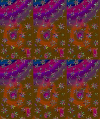 Kahverengi renkli çiçek desenli eskiz, el yapımı papatyalar, papatyalar. Tekrar eden çiçek arkaplanı, zarif kahverengi çiçek duvar kağıdı..