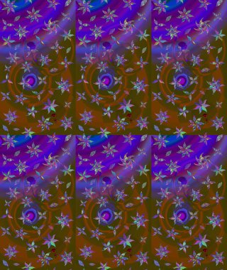 Raster düz çiçek çizim deseni. Kahverengi renkli çiçekler. Tasarım hediye paketi, tebrik kartları, posterler ve afiş tasarımı.