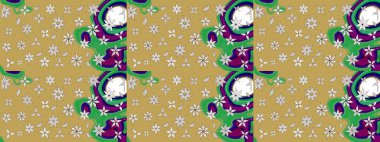 Sketch Floral Pattern in Raster illustration. Fancy fabric pattern. Colour Spring Theme sketch pattern Background. Flat Flower Elements Design.