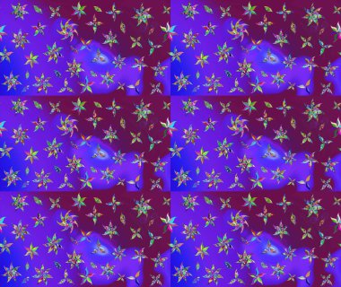 Klasik çiçek tasarımı elementleri. Mor kıvırcık çiçekler mor renkte şekillenir. Raster illüstrasyonu.