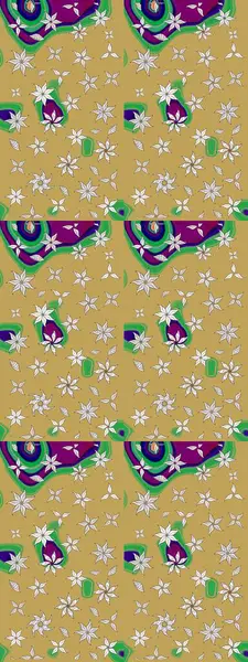 Düz Çiçek Elementleri Tasarımı. Renkli Bahar Teması eskiz kalıbı. Eskiz klasiği. Raster Şirin kumaş deseni.