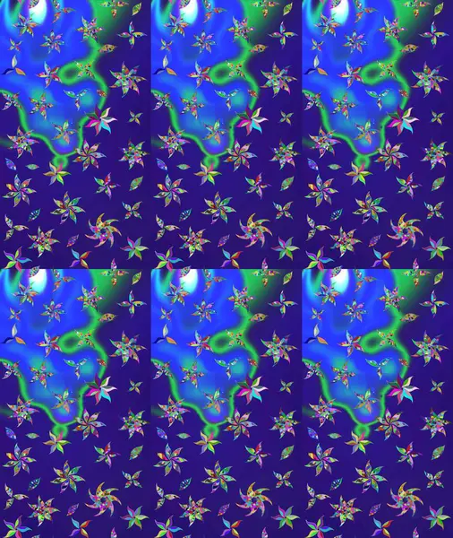 Mavi renkli çiçekler. Renkli Yaz Temalı eskiz kalıbı. Düz Çiçek Elementleri Tasarımı. Çiçekli retro deseni çiz.