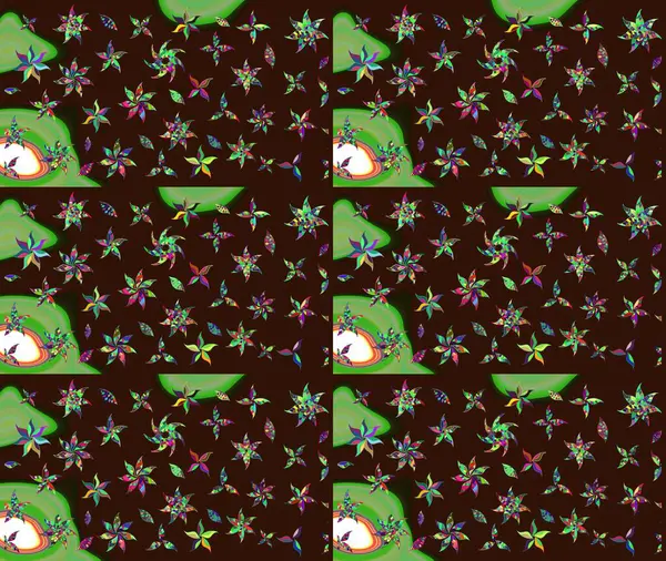 Güzel kumaş deseni. Raster illüstrasyonu. Asya tekstil tarzında. Renkli Bahar Teması eskiz kalıbı. Düz Çiçek Elementleri Tasarımı. Çiçek desenini çiz.