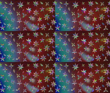 El çizimi. Raster illüstrasyonu. Güzel kumaş deseni. Çiçekler, dallar, otlar ve çiçekler.