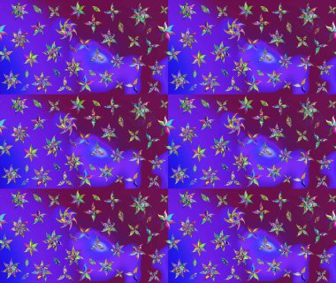 Klasik çiçek tasarımı elementleri. Mor kıvırcık çiçekler mor renkte şekillenir. Raster illüstrasyonu.