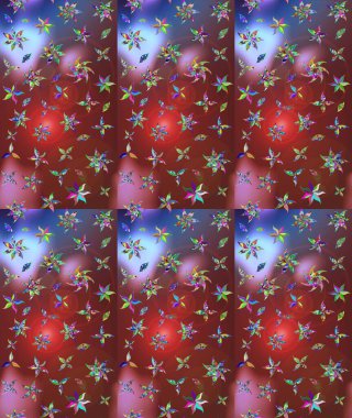 Çiçekli güzel suluboya desen. Raster illüstrasyonu. Kahverengi renklerde.