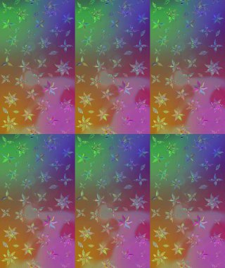 Raster Floral Illustration, Asyalı tekstil. Kahverengi renkli etnik çiçeklerle zarif bir eskiz deseni..