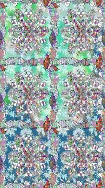 Kumaş desenli papatya çiçeği detayı. Tarafsız renklerde çiçekler.