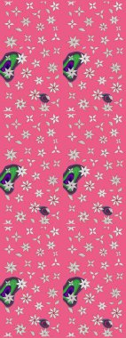 Nazik, yaz çiçekleri pembe renklerde. Raster deseni. Raster illüstrasyonu. Küçük çiçekte sevimli çiçek deseni var..