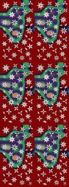 Küçük çiçekteki sevimli çiçek deseni. Güzel karalamalı çiçek desenli çizim. Raster illüstrasyonu. Güzel kumaş deseni.