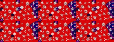 Çiçek desenli çizim. Raster illüstrasyonu. Asya tekstil tarzında. Güzel kumaş deseni. Renkli Bahar Teması eskiz kalıbı. Düz Çiçek Elementleri Tasarımı.