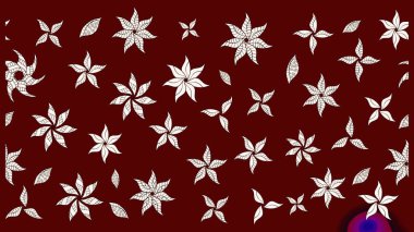 Düz Çiçek Elementleri Tasarımı. Renkli Yaz Temalı eskiz kalıbı. Güzel kumaş deseni. Raster illüstrasyonunda çiçek deseni çizimi.