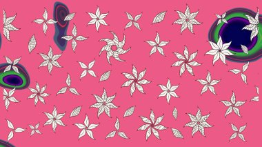 Soyut etnik raster çizim kalıbı. Çiçekler. Vadinin çiçekleri pembe renklerde.