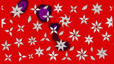 Raster illüstrasyonu. Kırmızı renkte çiçekler. Şatafatlı bahar bahçesi dokusu. Çiçek deseni. Kırmızı renkte çiçek çizimi.