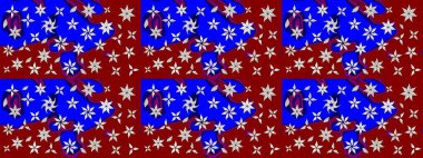 Çiçekli karalama şeklinde Raster çiçek deseni. Nazik, sevimli çiçek arkaplanı. Kırmızı renkte çiçekler.