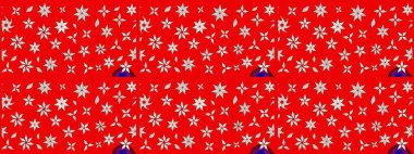 Çiçek buketleriyle klasik bir eskiz şekli. Raster illüstrasyonu. Kırmızı renklerde.