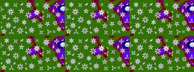 Şirin çiçekler. Çizgi çizimi kalıbı. Raster Moda kumaş deseni.