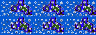 Elle boyanmış suluboya resim çizimleri, çiçekler ve bitkiler. Mavi renkte çiçekler.