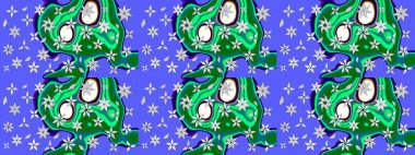 Vadinin mavi renkli çiçekleri. Raster çiçek desenleri çiziyor..