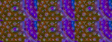 Taslak desenli, modaya uygun kumaş deseni. Şirin çiçek elementleri. Düz Çiçek Elementleri Tasarımı. Raster illüstrasyonu. Renkli Bahar Teması çizim şablonu.