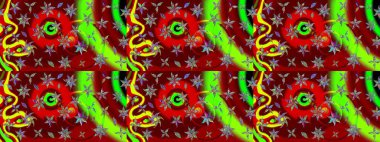 Raster illüstrasyonu. Kırmızı renkte çiçekler. Küçük çiçekte sevimli çiçek deseni var..