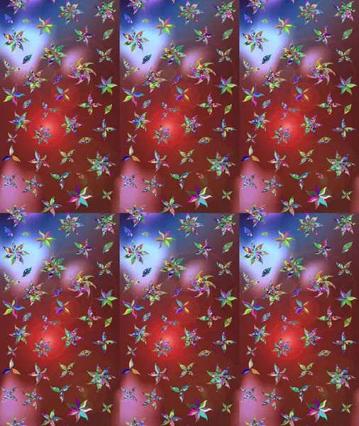 Çiçekli güzel suluboya desen. Raster illüstrasyonu. Kahverengi renklerde.