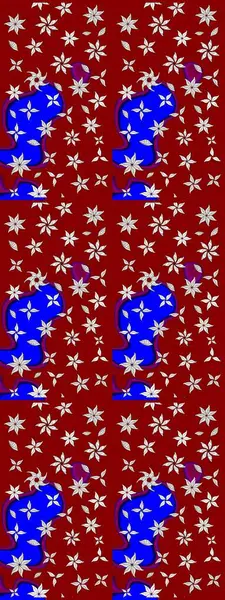 Suluboya tarzında kırmızı renkte çiçekler. Raster illüstrasyonunda çiçek deseni çizimi.