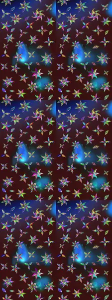 Raster illüstrasyonundaki çiçek desenli çizim. Kahverengi renkli çiçekler. Renkli Bahar Teması eskiz kalıbı. Düz Çiçek Elementleri Tasarımı.