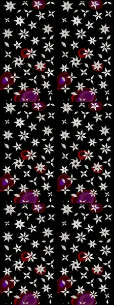 Çiçekli karalama şeklinde Raster çiçek deseni. Siyah renkli çiçekler. Yumuşak, bahar çiçekli arka plan.